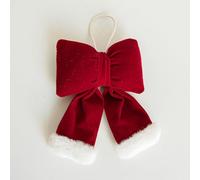 Vllcsla Fiocchi in Nastro di Velluto Rosso, Grandi 35x30 cm, Medi 25x20 cm, Piccoli 15x12 cm, Fiocco di Velluto Natalizio, Confezione Singola, Fiocco Decorativo di Capodanno Natalizio da Appendere