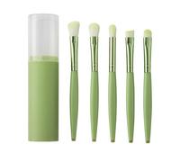 Vllcsla Pennello Trucco 5 pezzi Set Pennelli Make Up da Viaggio, Secchio, Set di Pennelli per il Trucco Portatile, Pennello per Ombretti Naso Fard Viso, Lungo 14 cm, Arancione, Verde, Nero