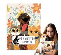 Vllold Istruzioni per il pet sitter, copertina portatile leggera e resistente ai graffi, libro di registro per animali domestici, per cani, gatti, gattini, casa, viaggi, interni ed esterni
