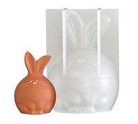 Vllold Stampo in silicone a forma di coniglio, 3D con sfaccettature geometriche per il Ringraziamento, stampo a forma di coniglietto, per feste, uffici, casa, scrivania, scrivania, giorno della