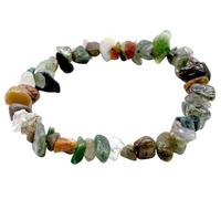 VLNET ® | Bracciale elastico con pietra naturale agata muschiata sud africana | Proprietà: associata al radicamento, alla crescita personale e al rafforzamento immunitario| tg unica misura regolabile