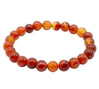 VLNET ® | bracciale elastico con pietra naturale corniola da 6 mm o da 8 mm | favorisce vitalità, coraggio, fiducia in se stessi e la creatività | tg unica misura regolabile (6 MM)