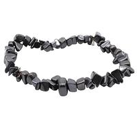 VLNET ® | Bracciale elastico con pietra naturale Ematite barocco | origine Brasile | Proprietà: Riequilibra il corpo e la mente, riducendo stress e ansia | tg unica misura regolabile | unisex