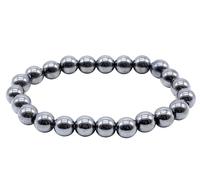 VLNET ® | bracciale elastico con pietra naturale ematite da 8 mm | Riequilibra il corpo e la mente, riducendo stress e ansia | tg unica misura regolabile | unisex