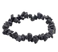 VLNET ® | Bracciale elastico con pietra naturale lava nera indonesiana | Proprietà: aiuta a sviluppare pensieri positivi e a trovare serenità | pietra del coraggio | tg unica | unisex