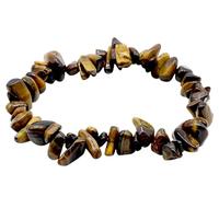 VLNET ® | Bracciale elastico con pietra naturale occhio di tigre | Proprietà: aiuta a superare le paure, efficave contro negatività e malocchio | tg unica misura regolabile | unisex