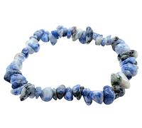 VLNET ® | Bracciale elastico con pietra naturale Sodalite italiana | Proprietà: favorisce il sonno, dona calma e stimola la creatività | tg unica misura regolabile | unisex