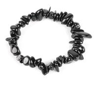 VLNET ® | Bracciale elastico con pietra naturale tormalina nera brasiliana | Proprietà: protegge dalla sfortuna e dalle energie negative, aiuta contro la paura | tg unica misura regolabile | unisex