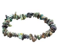 VLNET ® | Bracciale elastico con pietra naturale turchese africano | Proprietà: pietra associata a crescita, cambiamento e ottimismo | tg unica misura regolabile | unisex