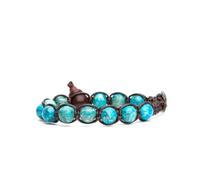 VLNET Bracciale originale tibetano con pietre naturali South Africa Tourquise Unisex Misura regolabile Benedetto dai Monaci Tibetani