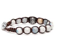 VLNET ® | Bracciale Originale Tibetano con Ruota della Preghiera | Argento e Pietre Naturali | Unisex Taglia Unica | Fatto a mano e Benedetto dai Monaci Tibetani | Pietra del K2