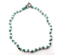 VLNET | Bracciale Spadarella con Pepite in Argento 925 diametro 3 mm | Cotone Nautico Turchese | Unisex Lunghezza 17 cm | Fatto a Mano in Italia