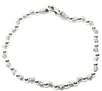 VLNET ® | Bracciale Spadarella Unisex | Argento 925 + Cotone Nautico Grigio Chiaro | Sfere Diametro 4 mm | Fatto a Mano in Italia | Lunghezza 17 cm