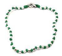 VLNET ® | Bracciale Spadarella Unisex | Argento 925 + Cotone Nautico Verde Smeraldo | Pepite Diametro 3 mm | lunghezza 19 cm | Fatto a Mano in Italia