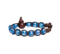 VLNET® | Bracciale Tamashii Mani Stones | pietre naturali incise con polvere d’Argento | agata blu