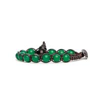 VLNET | Bracciale Tamashii Originale Tibetano | pietre naturali e Calabash in Shungite | Unisex Taglia Unica | Benedetto dai Monaci Tibetani (agata verde)