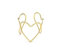 VLNET Vestopazzo bracciale a fascia aperto in ottone riciclato.Tg unica, misura regolabile. Nickel tested (cuori grandi)