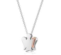VLNET Collana in argento 925 con angelo, lettera in argento rosato e zirconi bianchi. Collezione Angeli Roberto Giannotti (I)