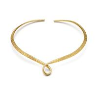 VLNET® | Collana Vestopazzo girocollo rigido twist | ottone riciclato | regolabile | modello aperto | Lavorazione artigianale | con gufetto portafortuna in OMAGGIO
