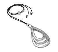 VLNET Vestopazzo collana pendente con 3 gocce in alluminio 100% riciclato.Collana a filo scorrevole lunghezza 50 cm.