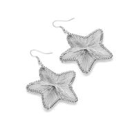 VLNET| Orecchini Vestopazzo stelle microfilo placcati in argento. Diametro 5 cm ca. Chiusura ad amo. Nickel tested, lavorazione artigianale