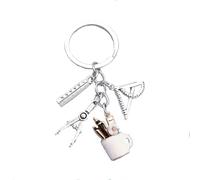 VLNET Portachiavi tascabile a doppia anella in acciaio inossidabile tema passioni:sport,calcio,musica,macchine,arte,lavoro,passatempi.. Unisex,Ottima idea Regalo (geometra/architetto)
