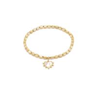 VLNET® | Vestopazzo bracciale elastico con perle e rettangoli in madreperla e acciaio 316L | ciondolo stella, farfalla, conchiglia, pesce e cuore | idea regalo (Rettangoli con cuore)