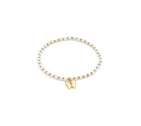 VLNET® | Vestopazzo bracciale elastico con perle e rettangoli in madreperla e acciaio 316L | ciondolo stella, farfalla, conchiglia, pesce e cuore | idea regalo (Perline con farfalla)