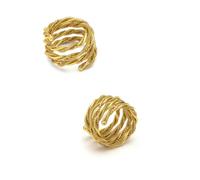 VLNET ® | Vestopazzo collana - bracciale - anello - orecchini | effetto molla intrecciata | ottone 100% riciclato | lavorazione artigianale (Anello)