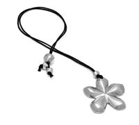 VLNET | Vestopazzo collana con pendente a forma di fiore in alluminio 100% riciclato | Collana filo scorrevole lunga 35 cm | Lavorazione artigianale