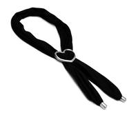 VLNET® | Vestopazzo Collana Cravatta Gioiello | Jersey Nero con Elemento Cuore/Tondo/Quadrato | Cotone e Alluminio 100% Riciclato | Lavorazione Artigianale | Modello saliscendi (Cuore)