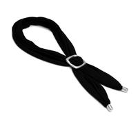 VLNET® | Vestopazzo collana cravatta gioiello | jersey nero con elemento cuore/tondo/quadrato | cotone e alluminio 100% riciclato | lavorazione artigianale | modello saliscendi (quadrato)