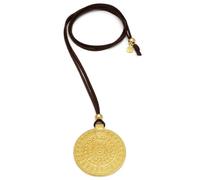 VLNET | VESTOPAZZO collana filo pendente in ottone riciclato con placca design | Regolabile | Lunghezza 45 cm | Lavorazione artigianale | +gufetto portafortuna in OMAGGIO