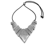 VLNET Vestopazzo collana filo regolabile con rombi irregolari realizzati in alluminio 100% riciclato. Lunghezza 40 cm. Nickel tested