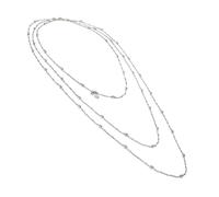 VLNET ® | Vestopazzo collana lunga con micro pepite | Lunghezza 180 cm | portabile a piu giri | placcata in argento | lavorazione artigianale (Sfere)