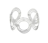Vlnet®| Vestopazzo Collana - Orecchini - Bracciale - anello | spirale, cerchi concentrici e curve | Placcato argento 925 | lavorazione artigianale | nickel tested (BRACCIALE FASCIA CERCHI CONCENTRICI)