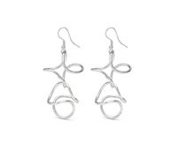 VLNET®| Vestopazzo Collana - Orecchini - Bracciale - anello | spirale, cerchi concentrici e curve | Placcato argento 925 | lavorazione artigianale | nickel tested (ORECCHINI CURVE SILVER)