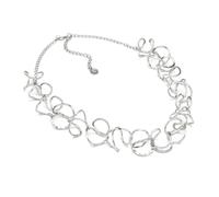 VLNET®| Vestopazzo Collana - Orecchini - Bracciale - anello | spirale, cerchi concentrici e curve | Placcato argento 925 | lavorazione artigianale | nickel tested (COLLANA CURVE SILVER)
