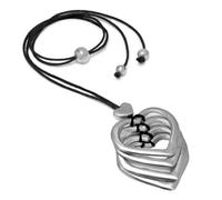 VLNET Vestopazzo collana pendente 4 cuori realizzati in alluminio 100% riciclato. Lunghezza collana 50 cm. Nickel tested. Lavorazione artigianale