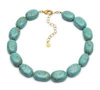 VLNET ® | Vestopazzo collana perle e macramè | Girocollo vistoso con elementi marini color corallo e turchese | Lavorazione artigianale (turchese, wilma, 36, Centimetri)