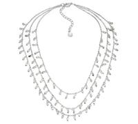 VLNET Vestopazzo collana placcata in argento 3 fili mini elementi. Chiusura regolabile con moschettone. Lunghezza collana 49 + 6,5 cm. Lavorazione artigianale