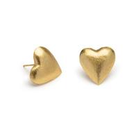 Vlnet® | Vestopazzo orecchini a lobo cuori bombè in ottone | Lavorazione artigianale |Unisex | + gufetto portafortuna in OMAGGIO