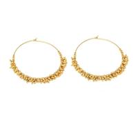 Vlnet® | Vestopazzo orecchini cerchi in ottone | decorazione micro elementi a palline mogra ||Diametro 5,5cm | Lavorazione artigianale | + profumatore VLNET in OMAGGIO