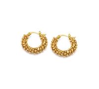 Vestopazzo orecchini cerchio pepite in ottone.Diametro 2 cm.Nickel tested,lavorazione artigianale.Unisex