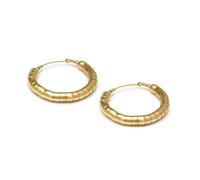 Vlnet® |Vestopazzo orecchini cerchio texture serpente in ottone riciclato| Diametro 4,7 cm | Nickel tested| Lavorazione artigianale.