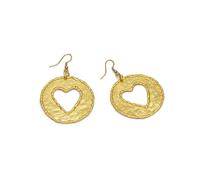Vlnet ® | Vestopazzo orecchini pendenti cuore cut out | ottone riciclato | lavorazione artigianale | diametro 4 cm | DD16156