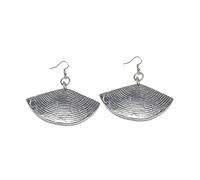 Vlnet® | Vestopazzo orecchini semi luna a strisce grezze | Altezza 3 cm | Realizzato a mano in alluminio 100% riciclato | Nickel tested | AL17370