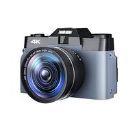 Vlog Camera, Fotocamera digitale for principianti da 48 MP for la fotografia 4K Selfie Videocamera Vlog Videocamera con messa a fuoco automatica Videoregistratore vintage grandangolare(128G TF Card,Si