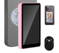 Vlog Selfie Monitor Screen, Wireless Remote Mirror for Back Camera, Portable Smartphone Accessory for Video Recording, Photography, Vlogging & Live Streaming, White, Black & Pink