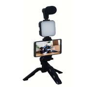 Vlogging Kit-Complete Smartphone Video Set, LED Light Microfono Esterno | Vlogging, Registrazioni Video, Contenuti Social Media E Live Streaming A Casa O in Spostamento